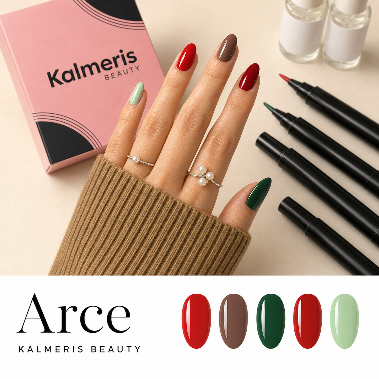 PACK DE 5 Bolígrafos de Esmalte de Uñas sin Lámpara UV | Kalmeris Beauty™