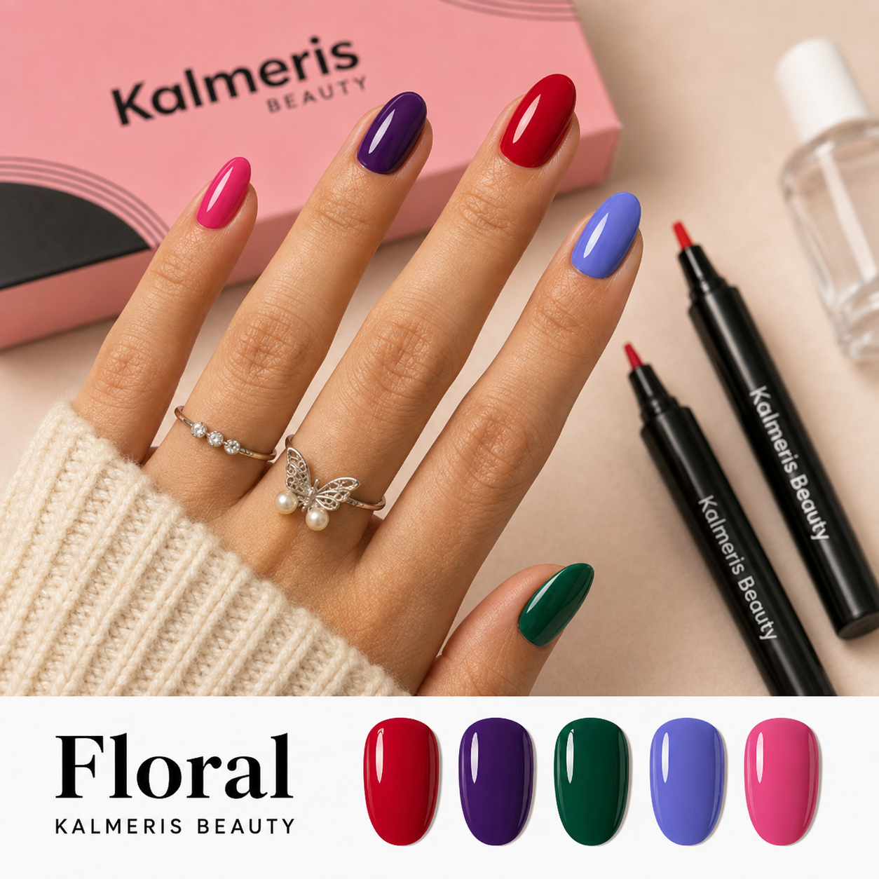 PACK DE 5 Bolígrafos de Esmalte de Uñas sin Lámpara UV | Kalmeris Beauty™